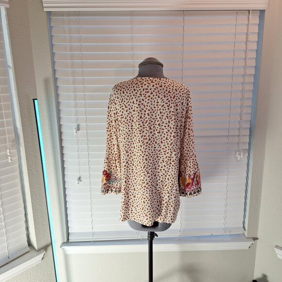 Savanna Jane Size L Long Bell Sleeved Pullover Boho Blouse - Picture 13 of 13